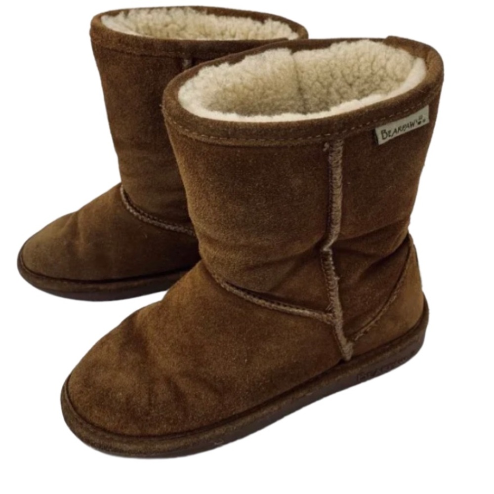 BEARPAW Emma MId Calf Suede Hickory Boot Brown 5